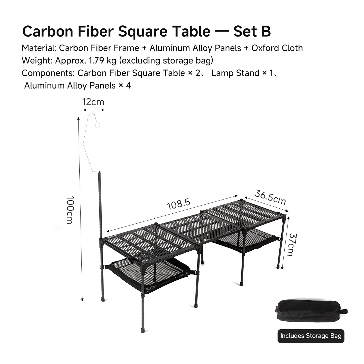 Gooutspringhill Carbon Fiber Square Table
