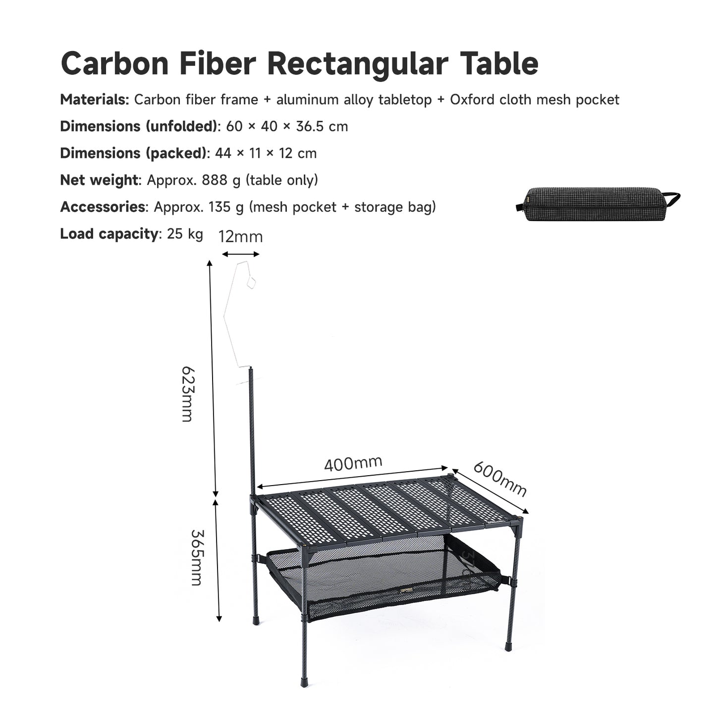 Gooutspringhill Carbon Fiber Folding Table