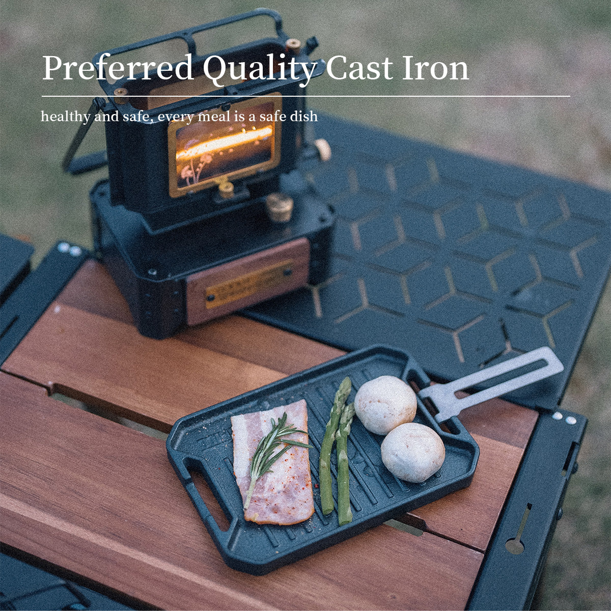 Mini Camping Cast Iron Grill Plate - gooutspringhill