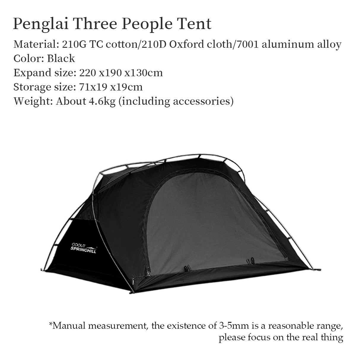 Springhill Camping Tent 1/2/3 Person Tents - gooutspringhill
