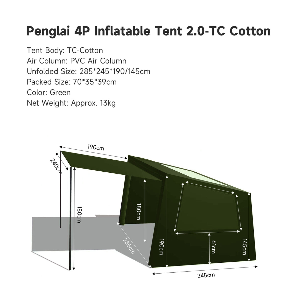 Springhill Penglai 4P AIR Tent 2.0TC-Cotton
