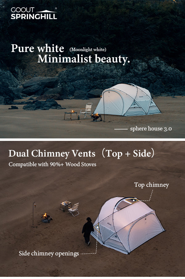 Kunlun Nylon Camping Tent Pro 3.0 White - gooutspringhill