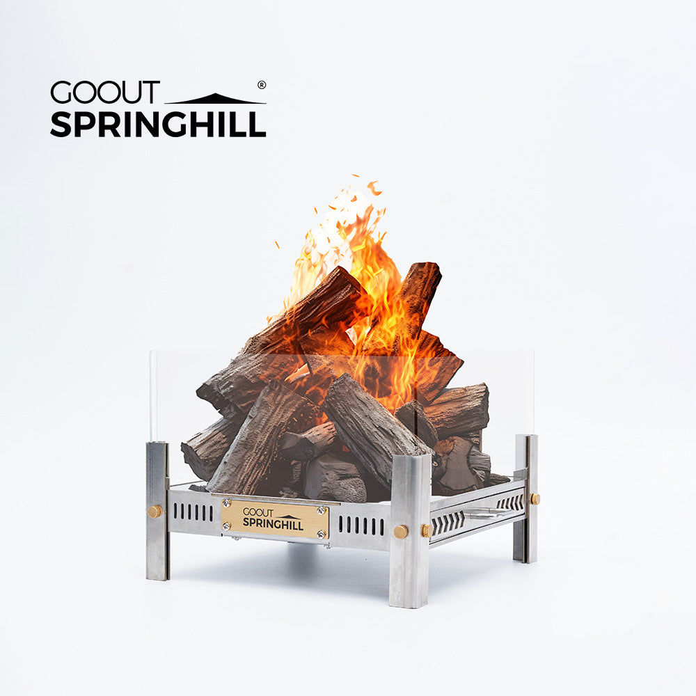 Qingluan Dual-Fuel Alcohol & Wood Fire Pit - gooutspringhill