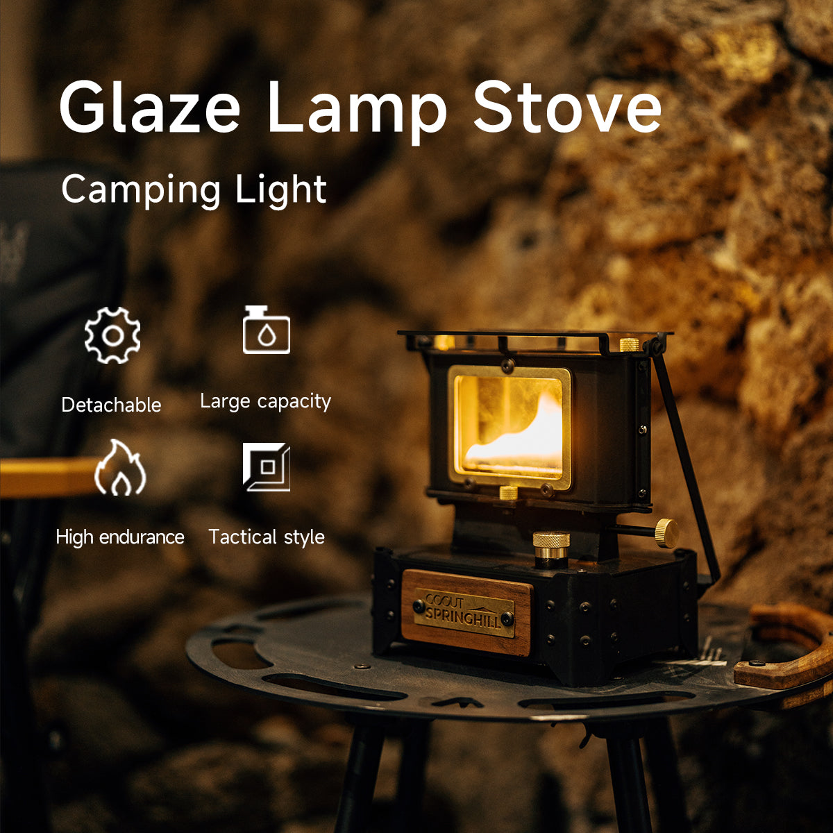 Gooutspringhill Glaze Camp Lamp Stove
