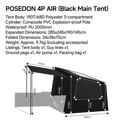 Springhill POSEDON 4P AIR Tent - gooutspringhill