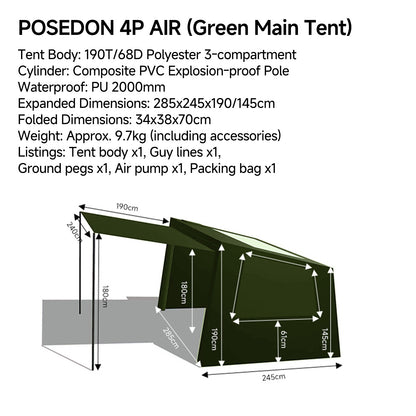 Springhill POSEDON 4P AIR Tent - gooutspringhill
