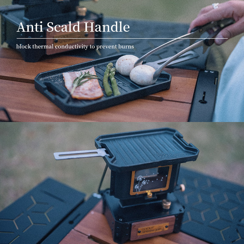 Mini Camping Cast Iron Grill Plate - gooutspringhill