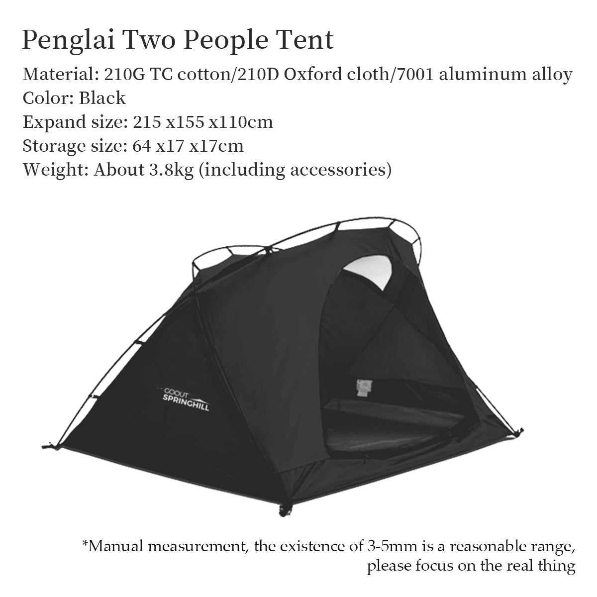 Springhill Camping Tent 1/2/3 Person Tents - gooutspringhill