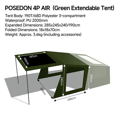 Springhill POSEDON 4P AIR Tent - gooutspringhill
