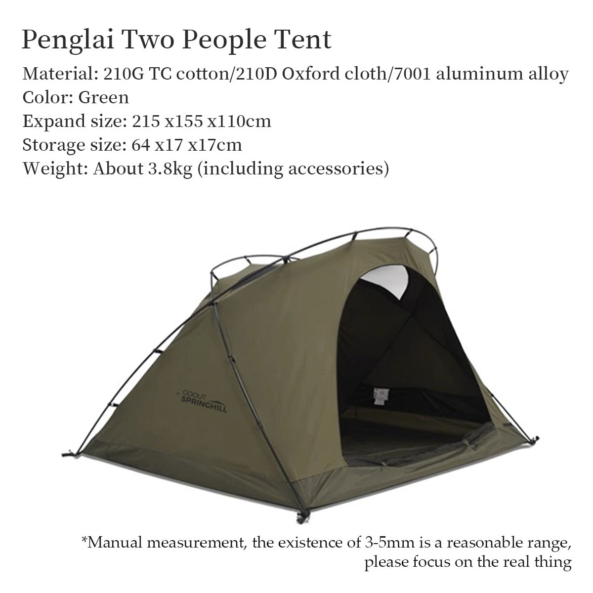 Springhill Camping Tent 1/2/3 Person Tents - gooutspringhill
