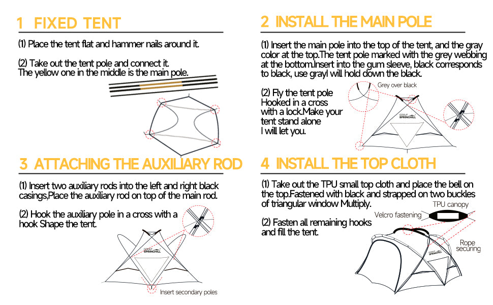 Kunlun Nylon Camping Tent Pro 3.0 - gooutspringhill