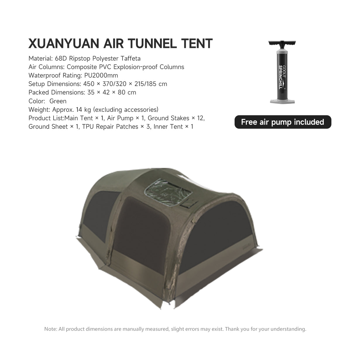 Gooutspringhill Air Tunnel Tent